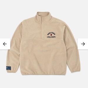 Men's Tan Fleece Zip-Up Sweater